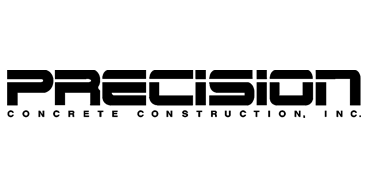 Precision concrete logo white background